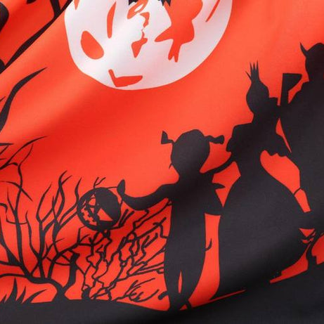 Vintage Orange &amp; Schwarzes Halloweenkleid