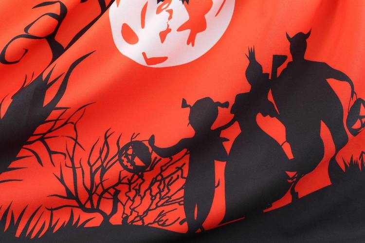 Vintage Orange &amp; Schwarzes Halloweenkleid