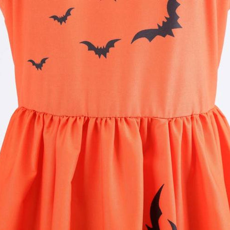 Vintage Orange &amp; Schwarzes Halloweenkleid