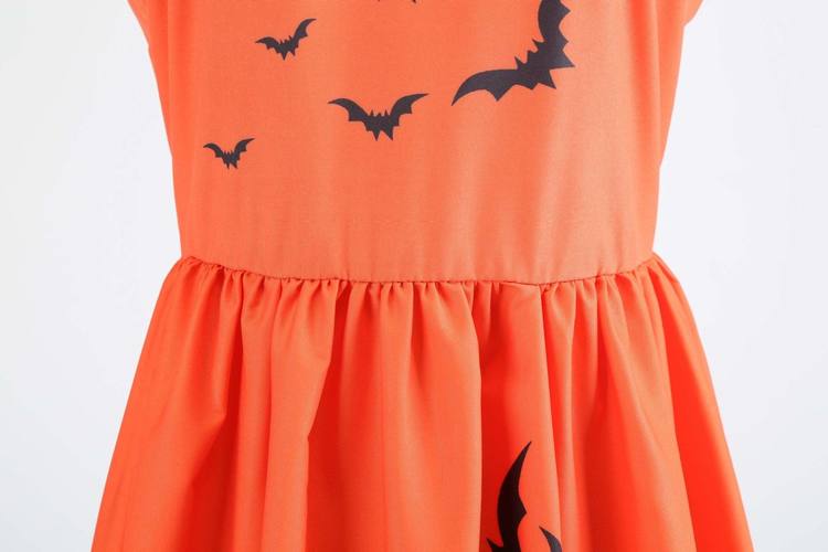 Vintage Orange &amp; Schwarzes Halloweenkleid