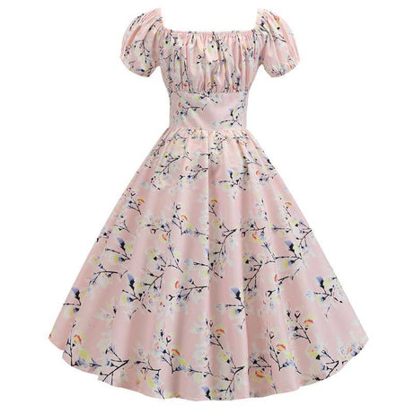 Robe vintage Fleurie Rose Pale