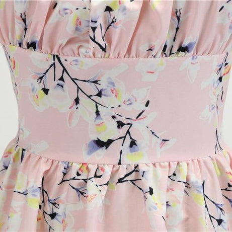 Robe vintage Fleurie Rose Pale