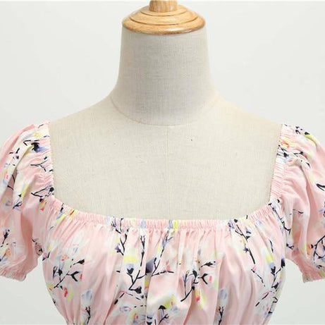 Robe vintage Fleurie Rose Pale