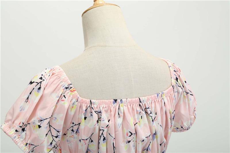 Robe vintage Fleurie Rose Pale