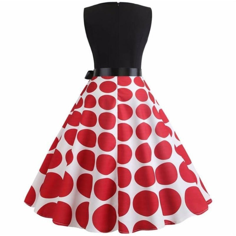 Vintage Kleid Weißer Rock mit roten Polka Dots Retro 50er Jahre