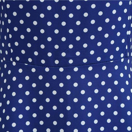 Robe Vintage Bleue à Petits Pois Blancs 50's