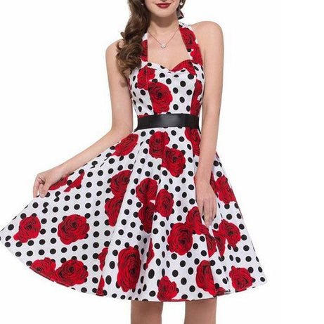 Robe vintageà Pois & à Fleurs 50's