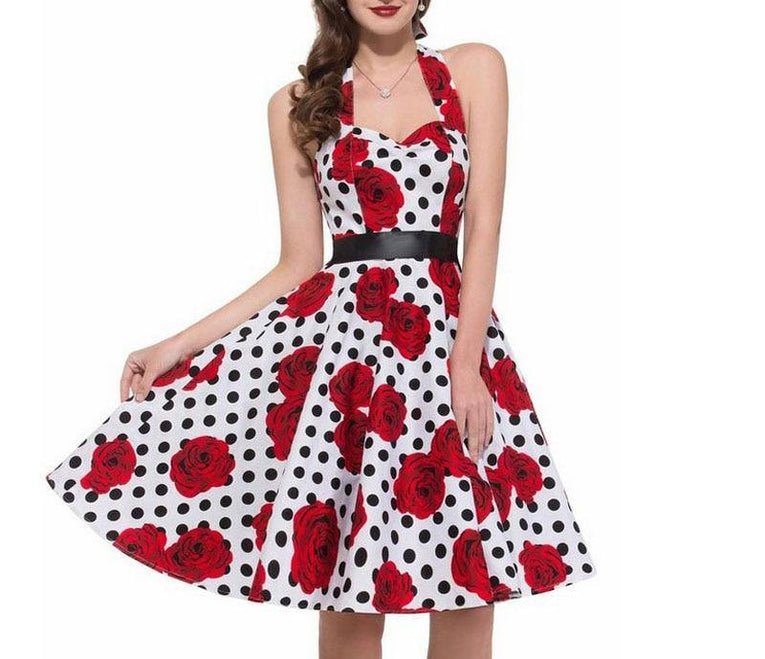 Robe vintageà Pois & à Fleurs 50's