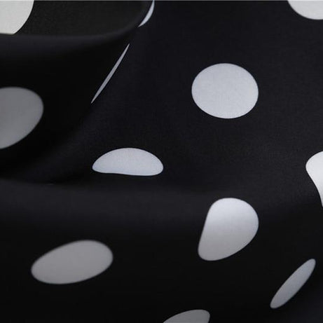 Robe vintage Noire à Pois Blancs & Col en V