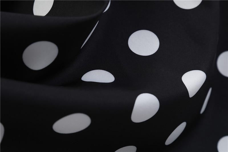 Robe vintage Noire à Pois Blancs & Col en V