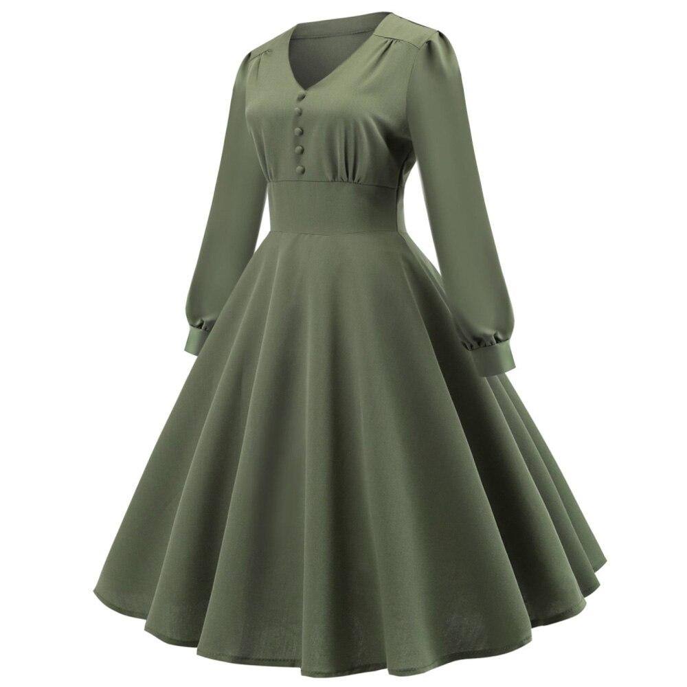 Robe vintage Rockabilly Hivernale Verdâtre