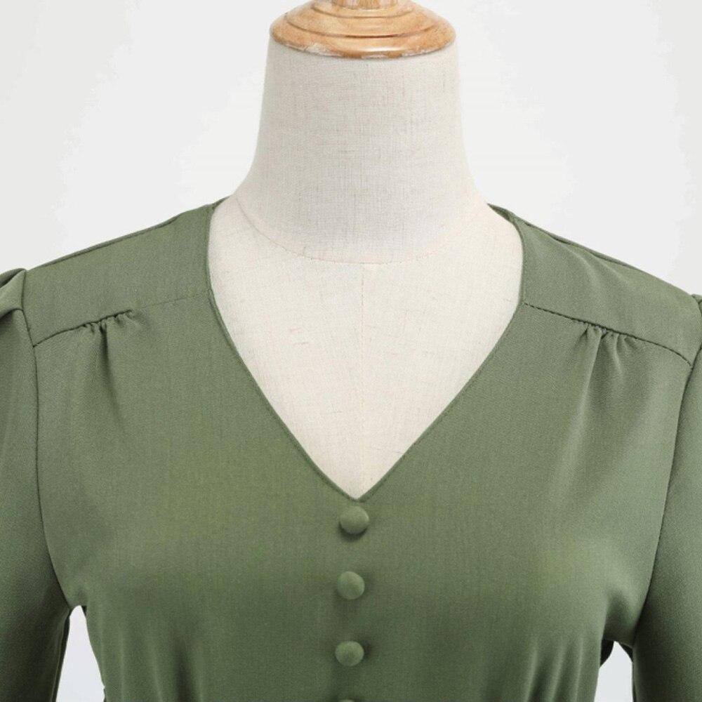 Robe vintage Rockabilly Hivernale Verdâtre