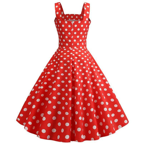 Robe vintage Rouge à Pois Blancs  Rétro 50's