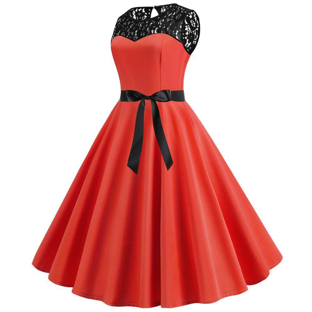 Robe Vintage Rouge Soirée Chic 50's