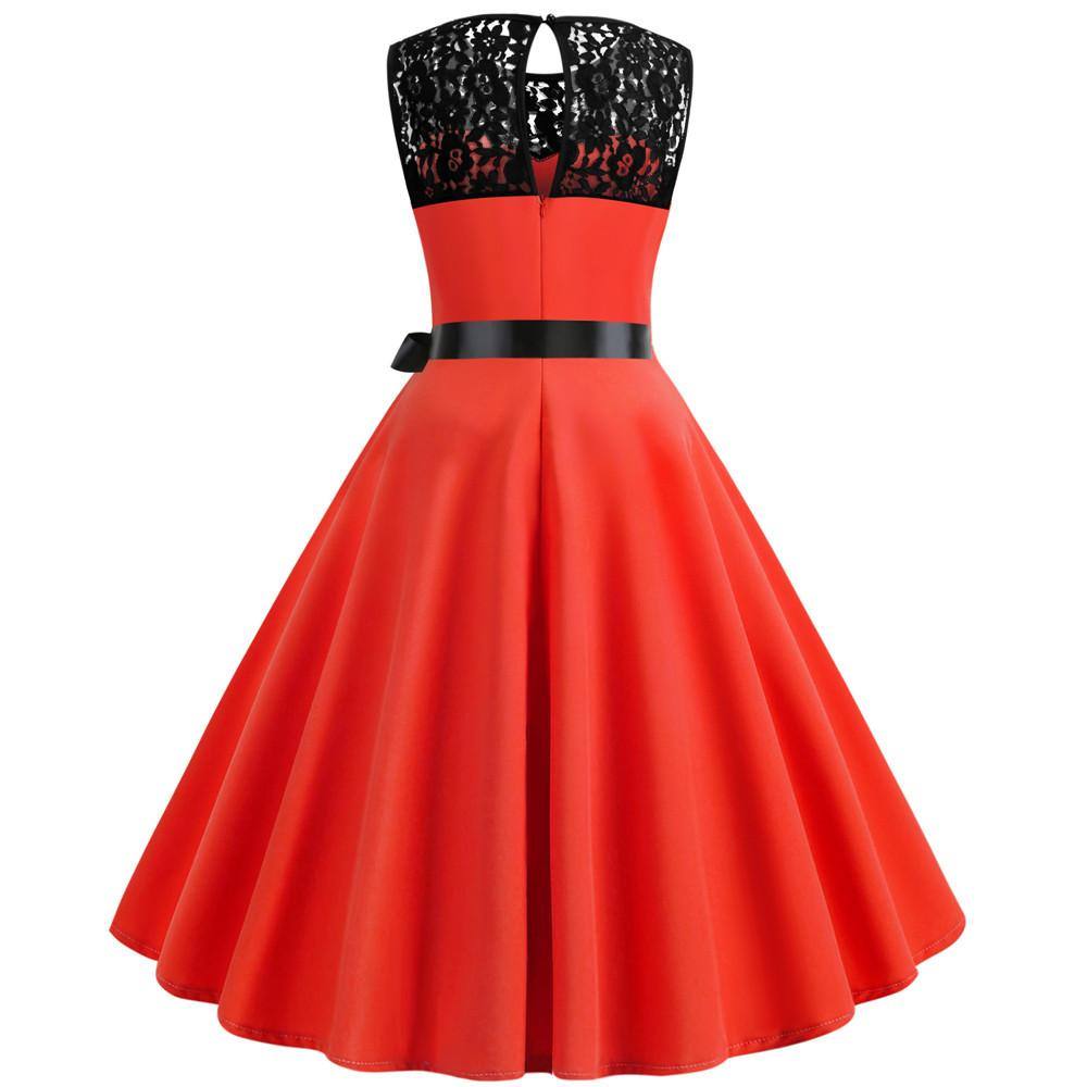 Robe Vintage Rouge Soirée Chic 50's