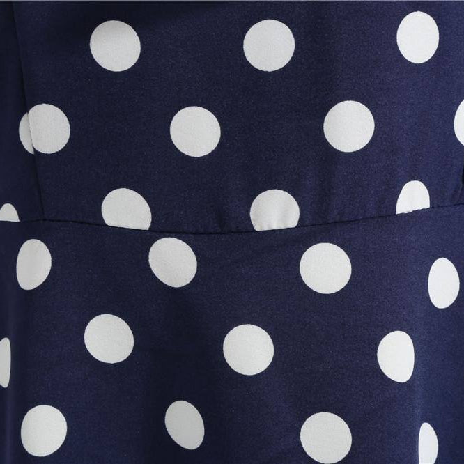 Robe vintage Bleue Marine à Pois Blancs Style Marin 50's