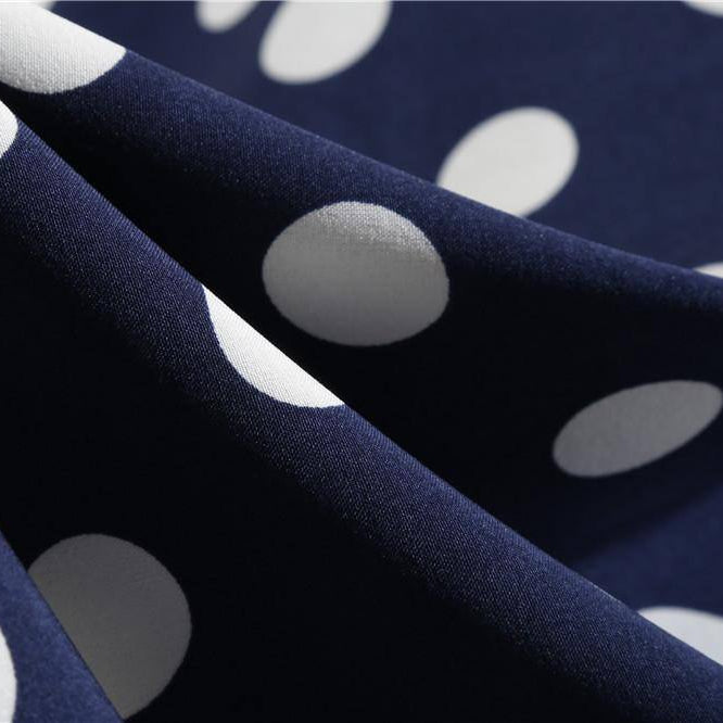 Robe vintage Bleue Marine à Pois Blancs Style Marin 50's