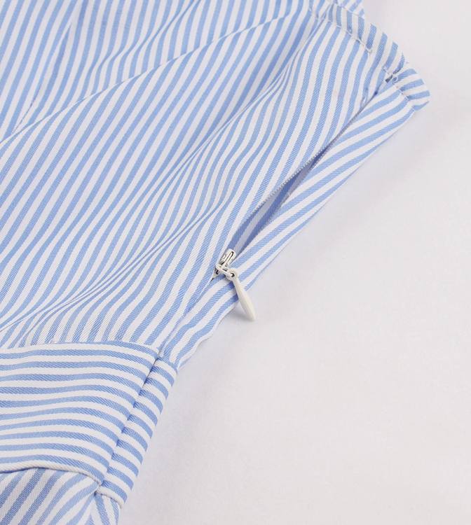 Robe vintage Bleue Ciel Rayée