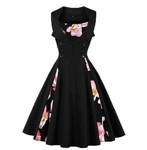 Schwarzes Kleid im Vintage-Stil