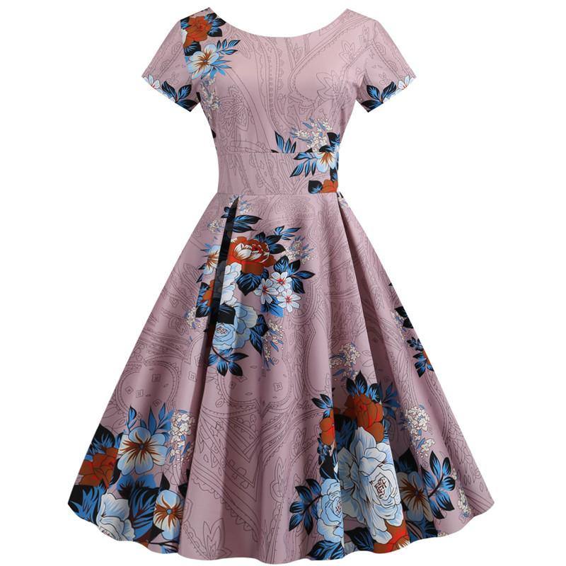 Robe Vintage Rose Florale 50's