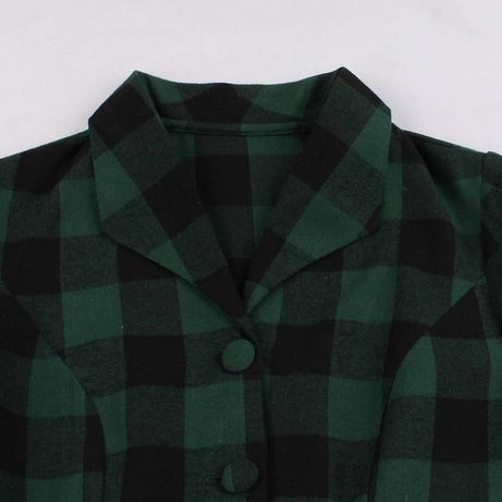 Robe vintage Vichy Verte & Noire 50's