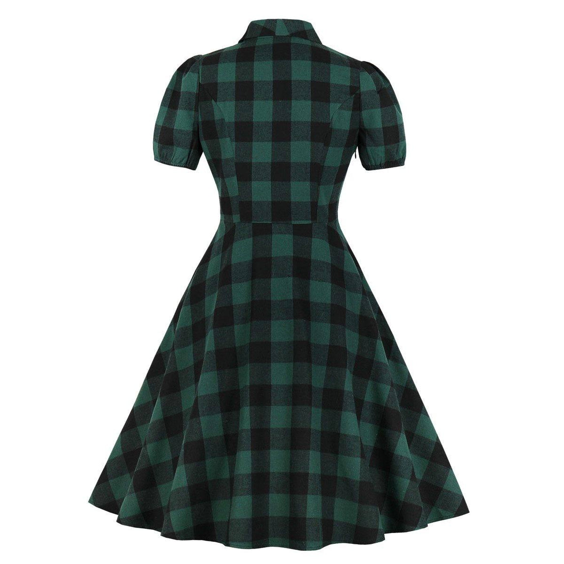 Robe vintage Vichy Verte & Noire 50's