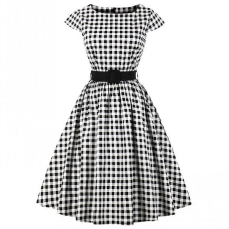 Robe Vichy Noire & Blanche Vintage 50's