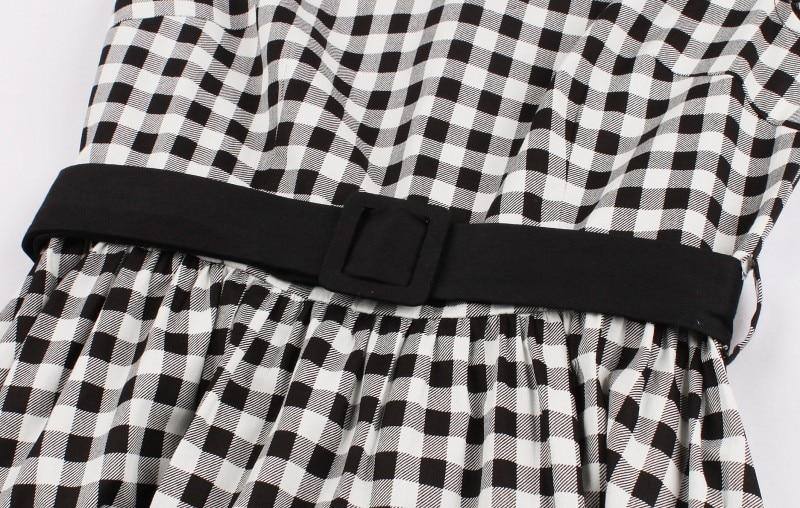 Robe Vichy Noire & Blanche Vintage 50's