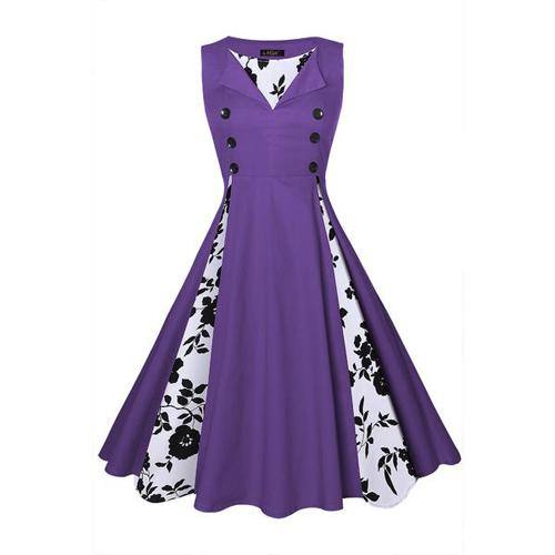 Vintage Lila Kleid 50er Jahre