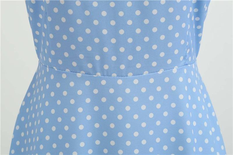 Robe Vintage Bleue Ciel à Pois Blancs 50's