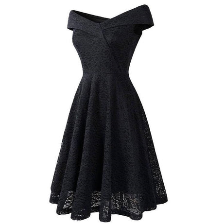 Robe vintage Noire en Dentelle 50's