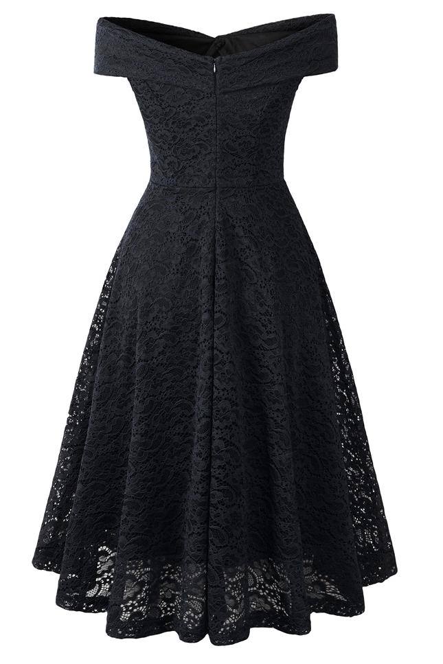 Robe vintage Noire en Dentelle 50's