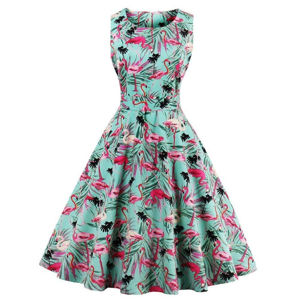 Robe vintage Flamants Roses 50's