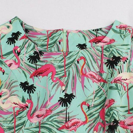 Robe vintage Flamants Roses 50's