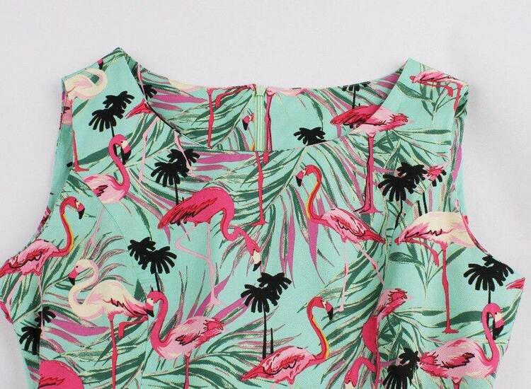 Robe vintage Flamants Roses 50's