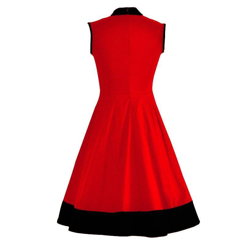 Vintage-Kleid im 50er-Jahre-Stil in Rot und Schwarz