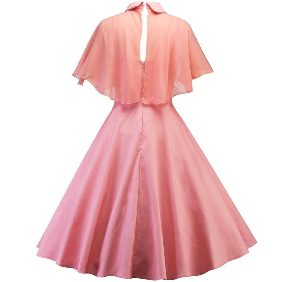 Robe Vintage  Rose à Manches Courtes 50's