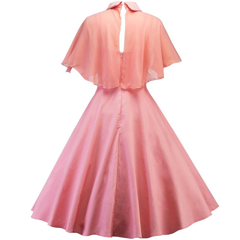 Robe Vintage  Rose à Manches Courtes 50's