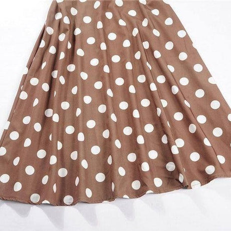 Robe vintage Marron à Pois Blancs 50's