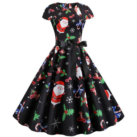 Robe Vintage Noire de Noël 50's