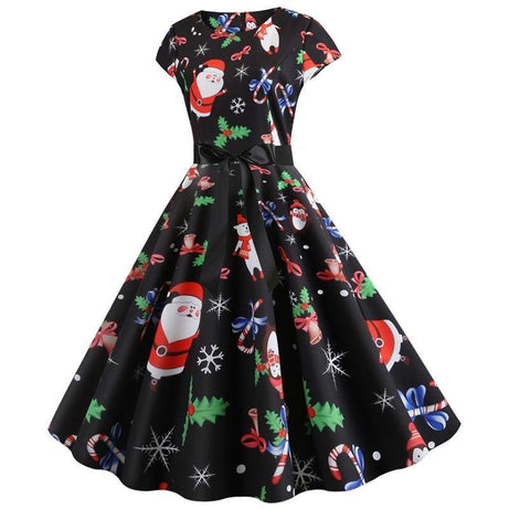 Robe Vintage Noire de Noël 50's