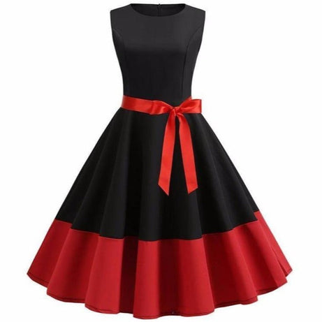 Robe Vintage Noire & Rouge 50's