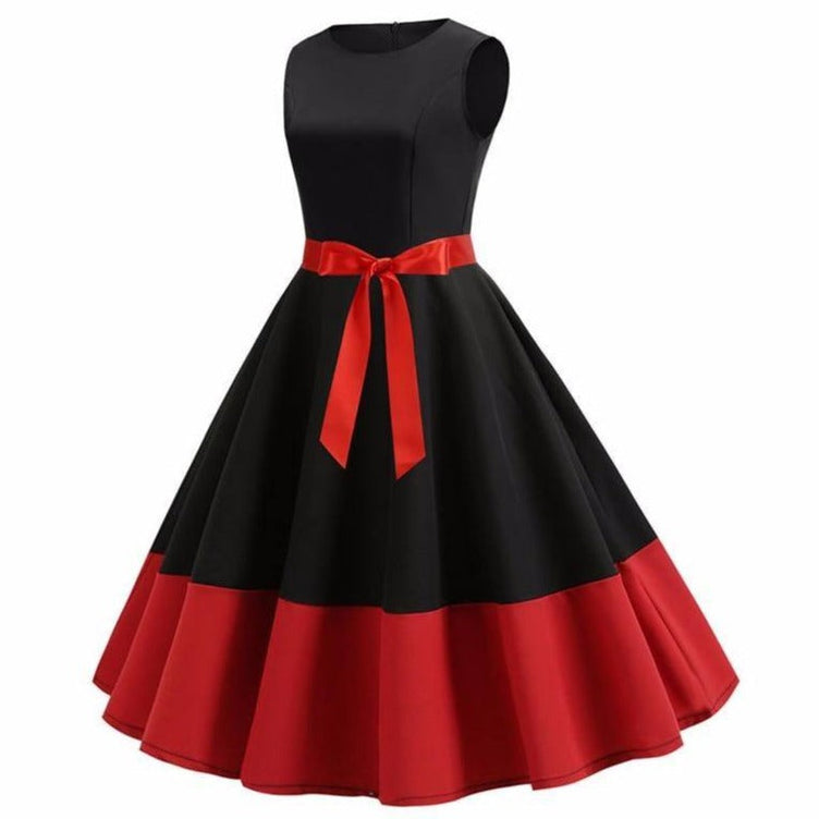 Robe Vintage Noire & Rouge 50's