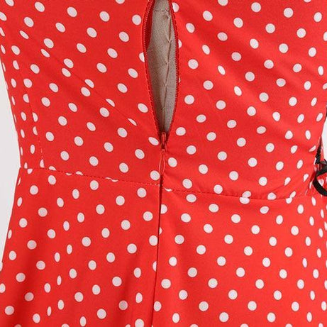 Robe vintage Rouge à Petits Pois Blancs 50's