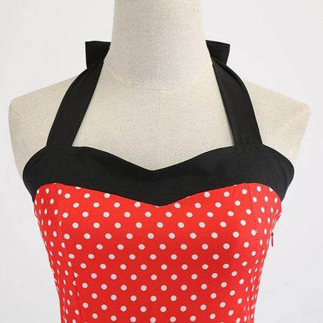 Robe vintage Rouge à Petits Pois Blancs 50's