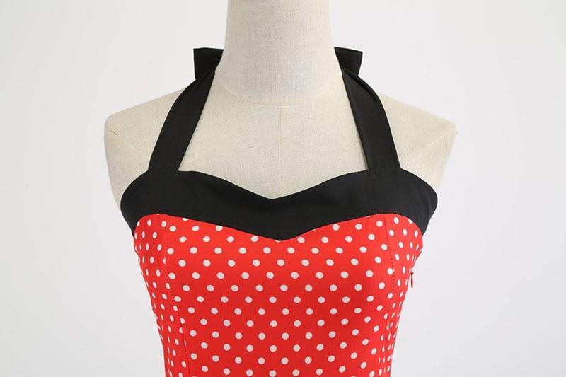 Robe vintage Rouge à Petits Pois Blancs 50's