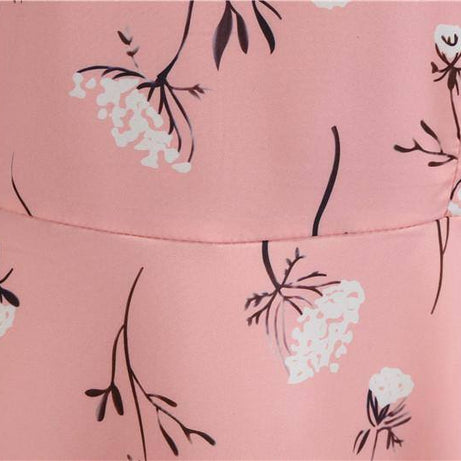 Robe vintage Rose Poudré à Fleurs 50's