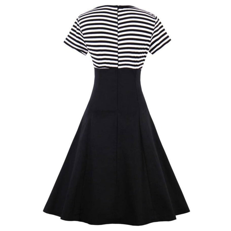Robe Noire & Blanche Style Marin Vintage 50's