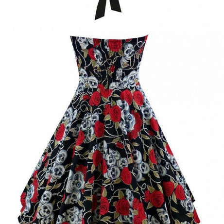 Robe Vintage Noire à Têtes de Mort Vintage 50's