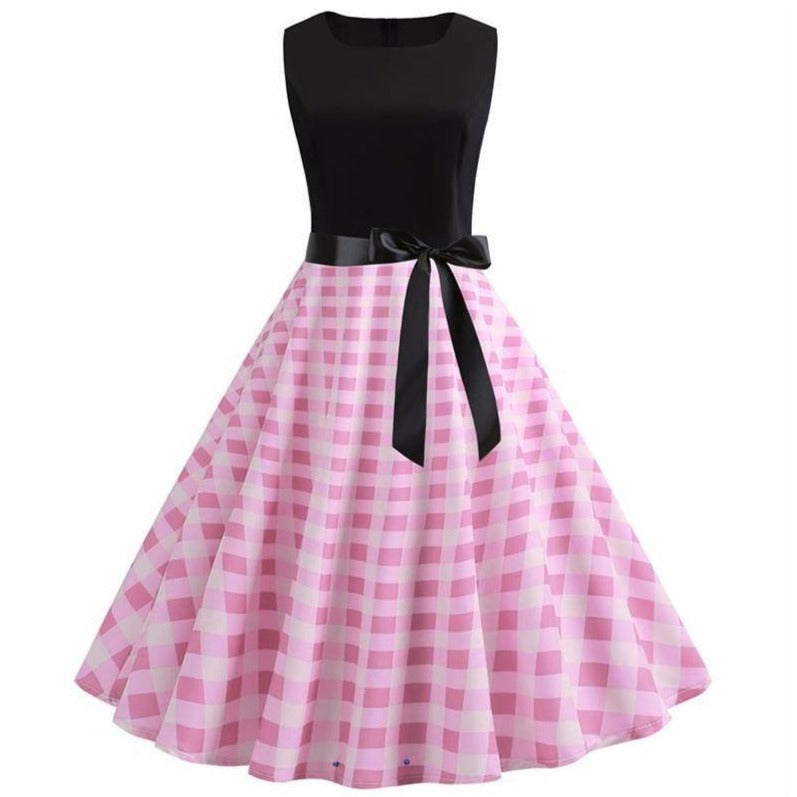 Robe vintage Jupe Vichy Rose 50's